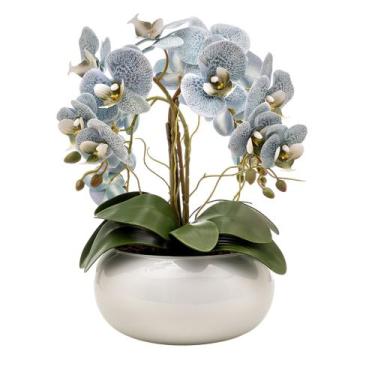 Imagem de Arranjo De Orquídea 4 Hastes Flor Artificial Centro de Mesa Decorativo