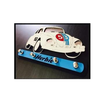 Imagem de Porta Chaves Madeira Mdf Não Esqueça Chaves Herbie Fusca - Casa Nobre