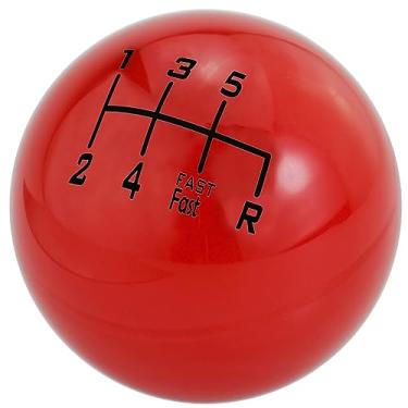 Imagem de Lunsom Manípulo de câmbio de 6 velocidades, cabeça esférica, manopla de mudança de marcha rápida, serve para a maioria dos carros de transmissão automática manual (vermelho)