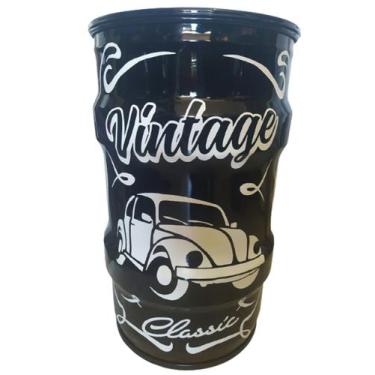 Imagem de Lixeira metalica tambor fusca vintage tonel 50lt - EMPORIO CANTO DO CH