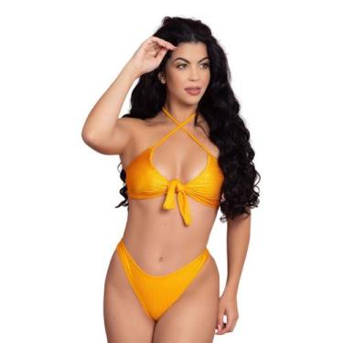 Imagem de Biquíni Amarração Sem Bojo Feminino Canelado Verão - Bella Fiore Modas