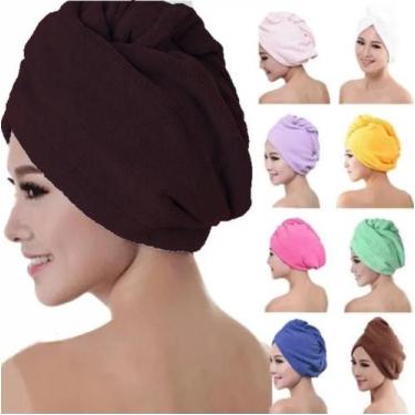 Imagem de Kit 15 Toalhas Grossa Mágica Para Cabelo Secar Rápido Touca Banho - LD