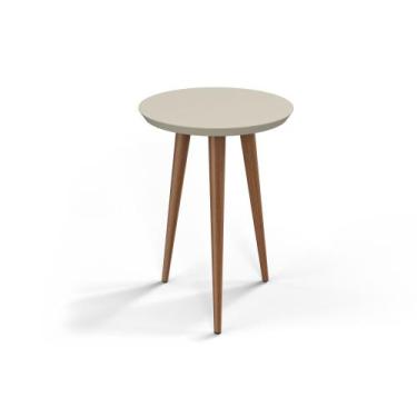 Imagem de Mesa Lateral Redonda Retrô Luna 440 - Patrimar, Off White