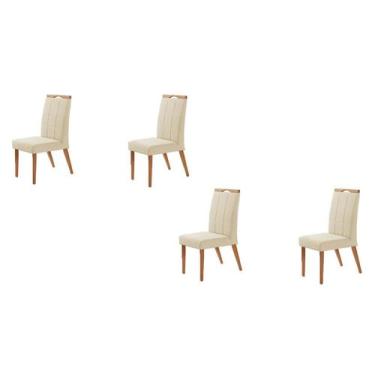 Imagem de Kit 4 Cadeiras Paris - Linho Bege - Gran Decore