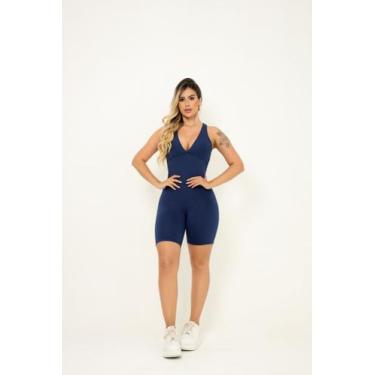 Imagem de Macaquinho Fitness Feminino Com Decote Academia Ginastica - JinkingSto