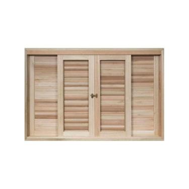 Imagem de Veneziana Correr Madeira Eucalipto 1,20x2,40 Cx14cm-