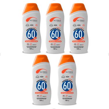 Imagem de Kit 5 Protetor Filtro Solar FPS60 120ml Com Repelente Nutriex