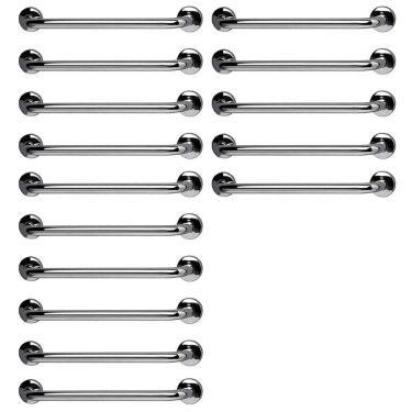 Imagem de Barra de Apoio 60cm Aço Inox Kit 15 Unidades Acessibilidade Criança Idoso Gestante Deficiente Suporte Banheiro Box Segurança Corrimao Resistente