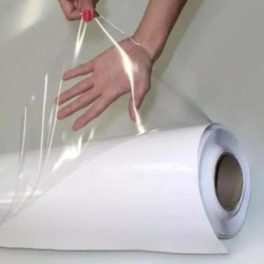Imagem de Adesivo Vinil Transparente Papel Plástico Cristal P/ Encapar Laminação