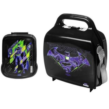 Imagem de Kit 2 em 1 Escolar Batman Lancheira Porta Sanduiche Recreio - Plasútil