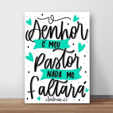Imagem de Placa Decorativa Frase Religiosa O Senhor É Meu Pastor Mdf - Shazam