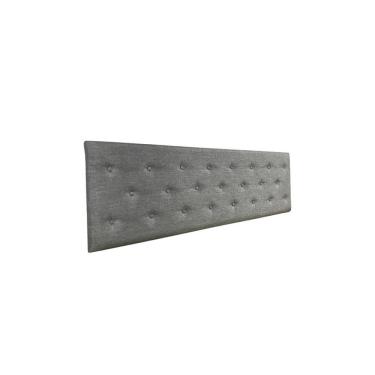 Imagem de Cabeceira Estofada Queen Capitonê Não é Segredo Linho Cinza Vazado 160x60