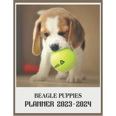 Imagem de 2023-2024 Monthly Planner Beagle Puppies: Monthly Daily Planner 2023-2024, Beagle Puppies Perfect Organizer For Men Women Dad Mom, 2023 Planner Christmas Gifts For Student Teacher