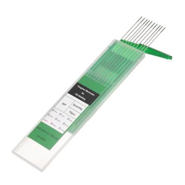 Imagem de HARFINGTON 10 eletrodos de tungstênio para soldagem TIG 0,1 cm x 18 cm puro para soldagem de aço inoxidável, liga de alumínio e magnésio, fabricação de automóveis aeroespaciais, verde WP