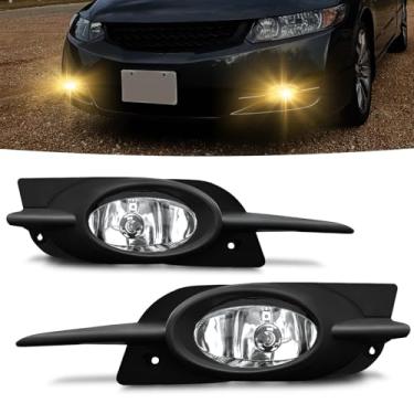 Imagem de OKSIWA Luzes de halogêneo para Honda Civic Coupe 2DR 2009 2010 2011, faróis de neblina com interruptor, chicote de fiação, substituição da luz de direção do para-choque dianteiro