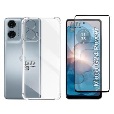 Imagem de Kit Capa Capinha Anti Impacto + Película de Vidro 3D Compatível Com Motorola Moto G24 Power