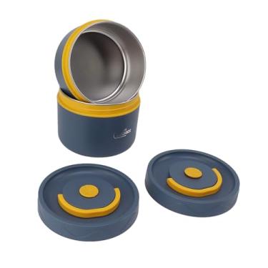 Imagem de Lancheira Bento à Prova de Vazamento de Aço Inoxidável Grande Capacidade Recipiente de Almoço Fácil de Limpar Escritório Escola Ao Ar Livre (3 Cofre para Microondas)