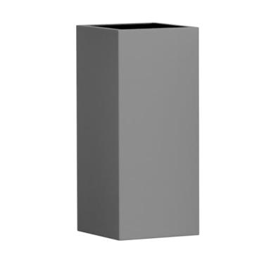Imagem de Vaso Fibra De Vidro Quadrado Texas G 80cm Caixa Grande Decorativo (Cinza Fosco)