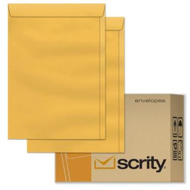 Imagem de Envelope A4 Amarelo Ouro 22 x 32 cm Scrity 500 Unidadades