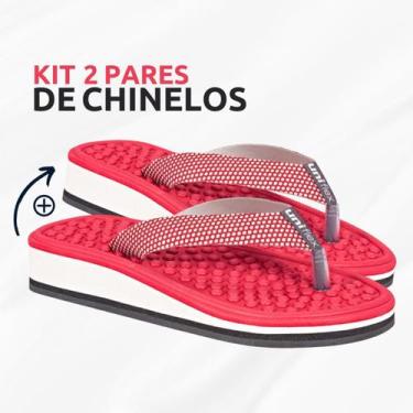 Imagem de Kit 2 Pares Chinelo Ortopédico Para Esporão Massageador - Uniflex, 41/