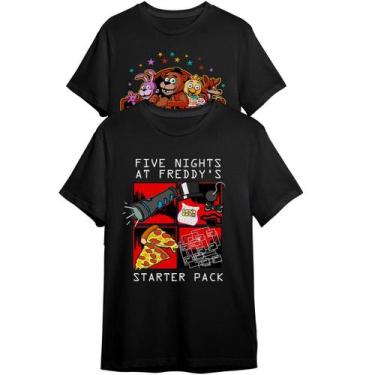 Imagem de Kit 2 Camisetas Fnaf Freddy Fazbear's Pizza e Starter Pack  - Abstract