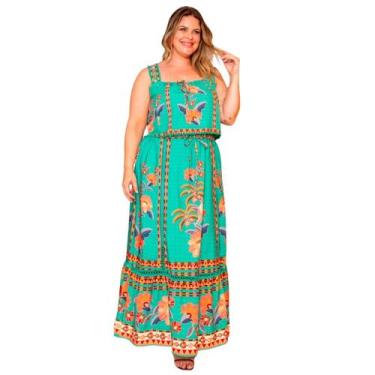 Imagem de Conjunto plus size feminino estampa floral bluse e saia casual chique 