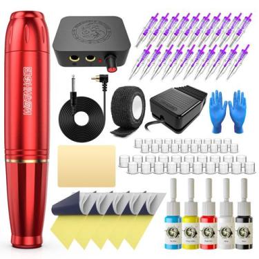 Imagem de Kit de tatuagem Wormhole WTK070-B True Red com caneta e tinta de tatua