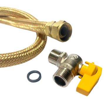 Imagem de Mangueira correta para gás de cozinha 1m + Registro e Adaptador Selo Inmetro