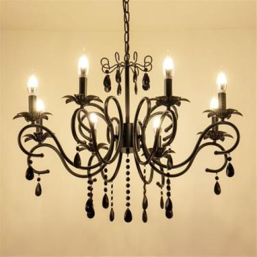 Imagem de OUFULA Lustre retrô americano LED Personalidade Criatividade Sala de Estar Restaurante Quarto Estudo Villa Hotel Café Bar Clothing Store Lâmpada Pendente (D 8 luzes)