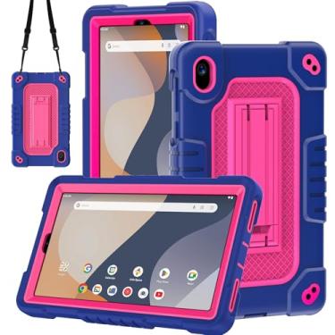 Imagem de Capa para tablet Onn de 7 polegadas modelo 2024, para Onn 7 2024 modelo 100135924, à prova de choque, para crianças, corpo inteiro com alça de ombro para Walmart Onn 7 2024 modelo 100135924 (azul