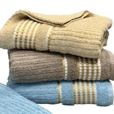 Imagem de Kit 2 Toalha Banho Banhão Canelada Luxo 100% Algodão 140x75cm(QUERO COMPRAR SO 1 UNID CLARA)