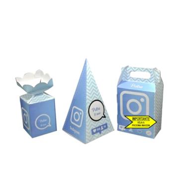 Imagem de Kit Festa Instagram caixinhas surpresa personalizada 30 uni