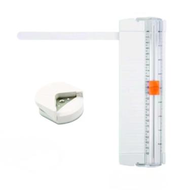 Imagem de Kit Guilhotina Portátil Cortador De Papel A5 + Mini Arredondador de Canto de Folhas(1 KIT BRANCO)