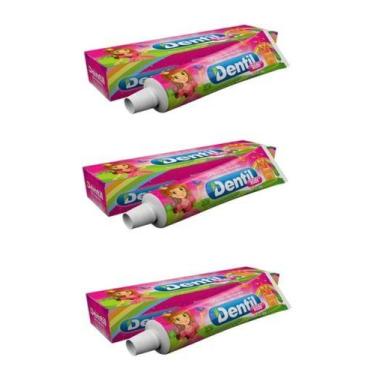 Imagem de 3 Gel Dental Dentil Kids Infantil Flúor Vegano - Tutti Fruit