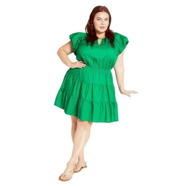 Imagem de City Chic Vestido feminino Citychic Plus Size Alina, Verde brilhante, 46