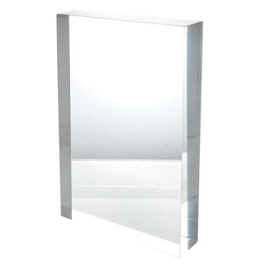 Imagem de CiaoHER Bloco De Exibição Cubo Acrílico Sólido 2 Pol. Espessura, Pedestal Transparente Polido, Base Sólida 2" X 8" 12", 1 Pacote