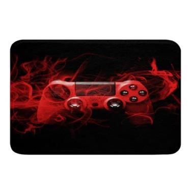 Imagem de Tapete de banheiro para jogos, tapete antiderrapante para videogame, tapete de banheiro absorvente, tapete de banheiro para banheiro, ultramacio, lavável à máquina, botões de ação, tapete 40,64 cm x 60,96 cm