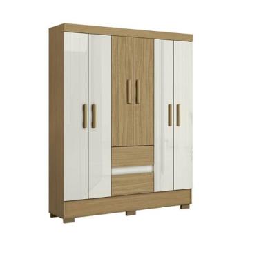 Imagem de Guarda Roupa 06 Portas 02 Gavetas MDP Atacama Off White Coimbra Aramóv