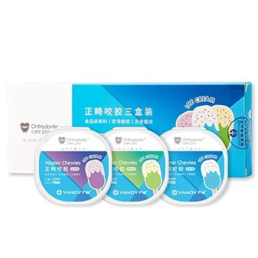 Imagem de YANDY Alinhador dental Chewies, pacote com 6 bandejas de silicone ortodônticas para alinhadores, modo sorvete, Chewies para alinhadores Invisalign