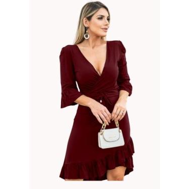 Imagem de Vestido Feminino Babado Elegante Rodado Social - juquitiba brasil, Vin
