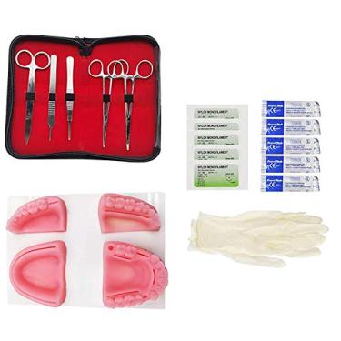 Imagem de YOUYA DENTAL Kit De Prática Sutura, Oral Para Treinamento Odontológico, 21 Peças, Incluindo Silicone Macio Biônico Vários Tipos Feridas, Com Bolsa Transporte E 4 Almofadas Diferentes