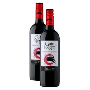 Imagem de 2 Vinho Chileno Tinto Cabernet Sauvignon Gato Negro 750ml