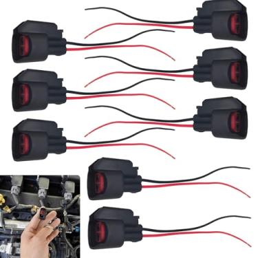 Imagem de Gseigvee Pacote Com 8 Plugues Para Injetor De Combustível Carro, Soquete Chicote Elétrico Cauda Porco Ev6, Acessórios Reposição Duráveis Automóveis, Compatível Buick, Cadillac, Chevrolet, Dodge E Fo