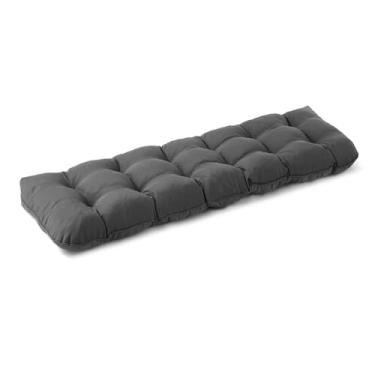 Imagem de IPYNBAP Almofada de banco ao ar livre, almofada de móveis de pátio à prova d'água, almofadas de sofá adornadas, almofada de assento de janela costurada resistente ao desbotamento para balanços de sofá