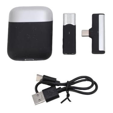 Imagem de Microfone Sem Fio Lavalier, Clipe de 2,4 GHz No Kit de Microfone Com Cancelamento de Ruído e Caixa de Carregamento para Câmera Entrevista de Transmissão Ao Vivo Em Computador