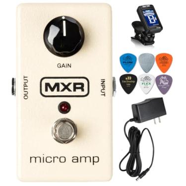 Imagem de Tonebird Pedal De Efeitos Mxr M133 Micro Amp Com Ganho 26 Db E Afinador Cromático True Tune, Palhetas Dunlop Variety Fonte Alimentação 1500 Ma 9 V