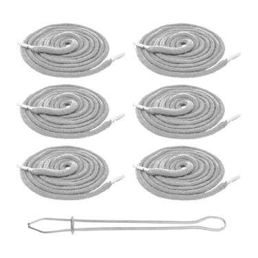 Imagem de Mandala Crafts Cordão de substituição de cordão cinza para calças de moletom cintura - 16,5 cm de algodão redondo cordão com capuz e cordão de substituição e fio de cordão