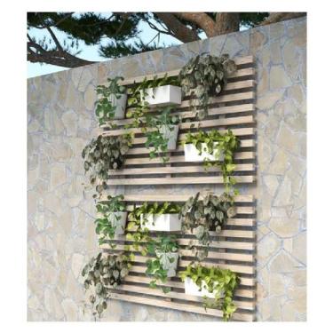 Imagem de Painel Jardim Vertical Madeira Organizadora Floreira Treliça - Dos Her