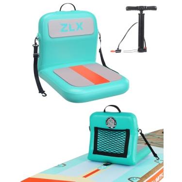 Imagem de ZLX Assento Para Prancha De Stand-Up Paddle Com Apoio As Costas, Portátil Caiaque, Bomba Ar Incluída, Inflável Universal Adultos, Design Ergonômico Dobrável, Fácil Consertar Pesca/Caiaque/Camping Ao
