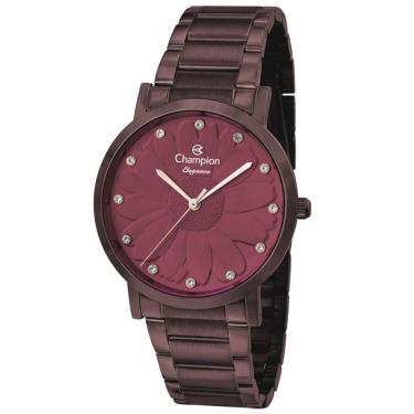 Imagem de Relógio Champion Feminino Flor Marrom Cn25878v